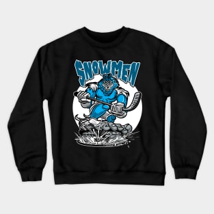 Snowmen Hockey Player Mascot Crewneck Sweatshirt